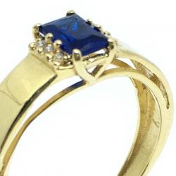 Anel formatura em ouro 18k - Zircnica e P. Sinttic - 2APS0054