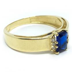 Anel formatura em ouro 18k - Zircnica e P. Sinttic - 2APS0054