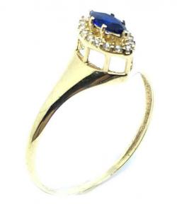 Anel formatura em ouro 18k - Zircnica e P. Sinttic - 2APS0058