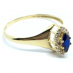 Anel formatura em ouro 18k - Zircnica e P. Sinttic - 2APS0058