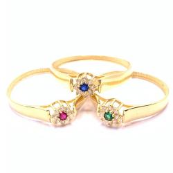 Anel em ouro 18k com pedra sintetica - 2APS0105
