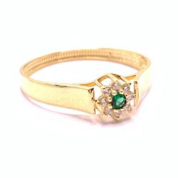 Anel em ouro 18k com pedra sintetica - 2APS0105