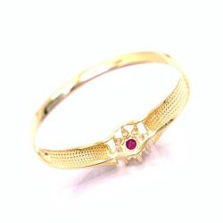 Anel em ouro 18k com pedra sintetica - 2APS0105