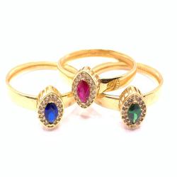 Anel em ouro 18k com pedra sintetica - 2APS0106