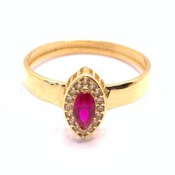 Anel em ouro 18k com pedra sintetica - 2APS0106