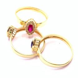 Anel em ouro 18k com pedra sintetica - 2APS0106