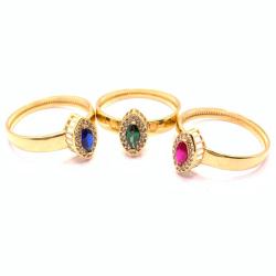 Anel em ouro 18k com pedra sintetica - 2APS0106