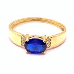 Anel em ouro 18k com pedra sintetica - 2APS0107