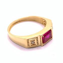 Anel em ouro 18k com pedra sintetica - 2APS0108