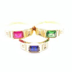 Anel em ouro 18k com pedra sintetica - 2APS0108