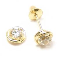 Brinco em ouro amarelo 18k com zirconia - 2BPD0096 (Produto Esgotado)