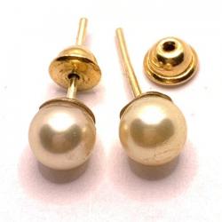 Brinco em ouro 18k com 2 prolas - 6 mm - 2BPR0006