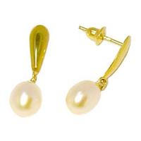Brinco em ouro 18k feminino com 2 pérolas pingentes Brinco em ouro 18k feminino com 2 pérolas pingentes