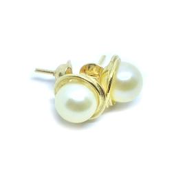 Brinco em ouro amarelo 18k com 2 pérolas - 2BPR0089