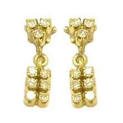 Brinco em ouro amarelo 18k com brilhantes - 2BRB0007