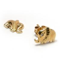 Brinco em ouro amarelo 18k feminino - Elefante - 2BRB019