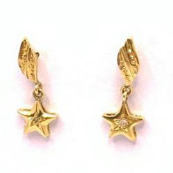Brinco em ouro amarelo 18k feminino com diamantes - 2BRB0184