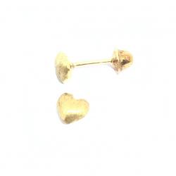 Brinco de ouro amarelo 18k com corao - 2BRO0002