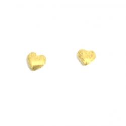 Brinco de ouro amarelo 18k com corao - 2BRO0002