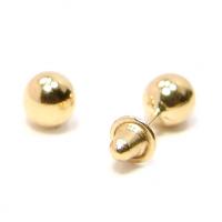 Brinco em ouro amarelo 18k feminino - Bola 3,5 mm - 2BRO0060