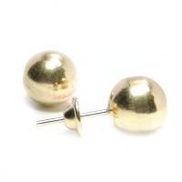 Brinco em ouro amarelo 18k feminino - Bola 6 mm