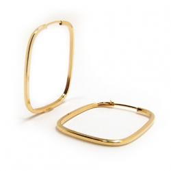 Argola africana em ouro amarelo 18k retangular
