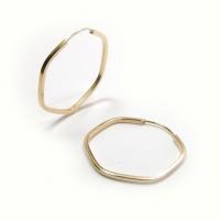 Argola africanas em ouro amarelo 18k - Sextavada - 2BRO0563