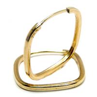 Argola africana em ouro amarelo 18k quadrada