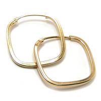 Argola africana em ouro amarelo 18k quadrada