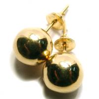 Brinco em ouro amarelo 18k - Bola 8 mm - 2BRO0683