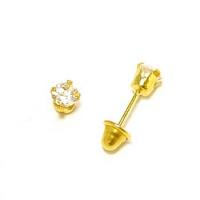 Brinco em ouro amarelo 18k com zirconia