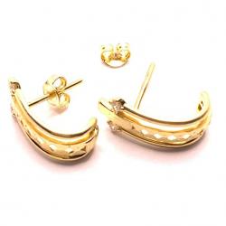 Brinco em ouro 18k com zircnia feminino - 2BRZ0033