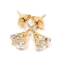 Brinco em ouro 18k feminino com zirconia - 2BRZ0081