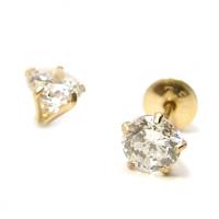 Brinco em ouro 18k feminino com zirconia - 2BRZ0081