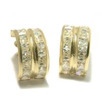 Brinco em ouro 18k feminino com zirconia Brinco em ouro 18k feminino com zirconia