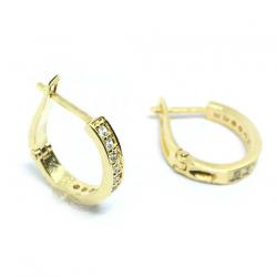 Brinco em ouro amarelo 18k com zirconia - 2BRZ0204