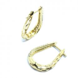 Brinco em ouro 18k feminino com zircônia - 2BRZ0235