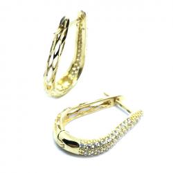 Brinco em ouro 18k feminino com zircônia - 2BRZ0235