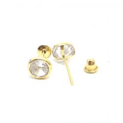 Brinco em ouro 18k com zirconia - 2BRZ0262