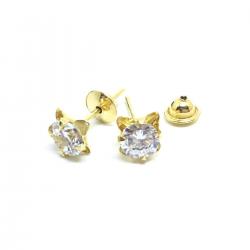 Brinco em ouro 18k feminino com zirconia - 2BRZ0265