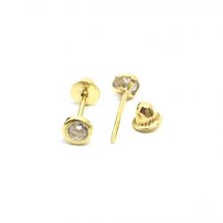 Brinco em ouro 18k feminino com zirconia - 2BRZ0273