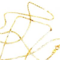 Corrente de ouro amarelo 18k - Cadeado Achatado - Masculina - 60 cm - 2CLO0474