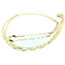 Colar em ouro 18k - Cadeado achatado - Feminino - 50 cm - 2CLO0590