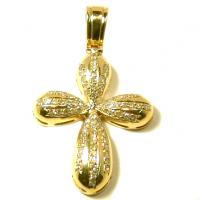 Crucifixo em ouro amarelo 18k com brilhantes Crucifixo em ouro amarelo 18k com brilhantes