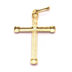 Crucifixo em ouro 18k  - Estampa liso - 2CZO0059