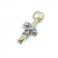 Cruz em ouro amarelo e branco 18k - Mine - 2CZO0331