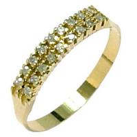 Meia aliana de brilhantes em ouro 18k