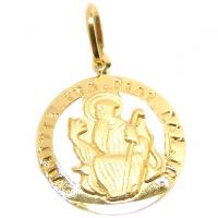 Medalha de So Bento em ouro amarelo 18k