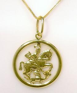 Medalha de ouro amarelo 18k - So Jorge - 2MEO0096