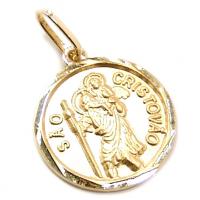 Medalha de So Cristovo em ouro 18k - 2MEO0253